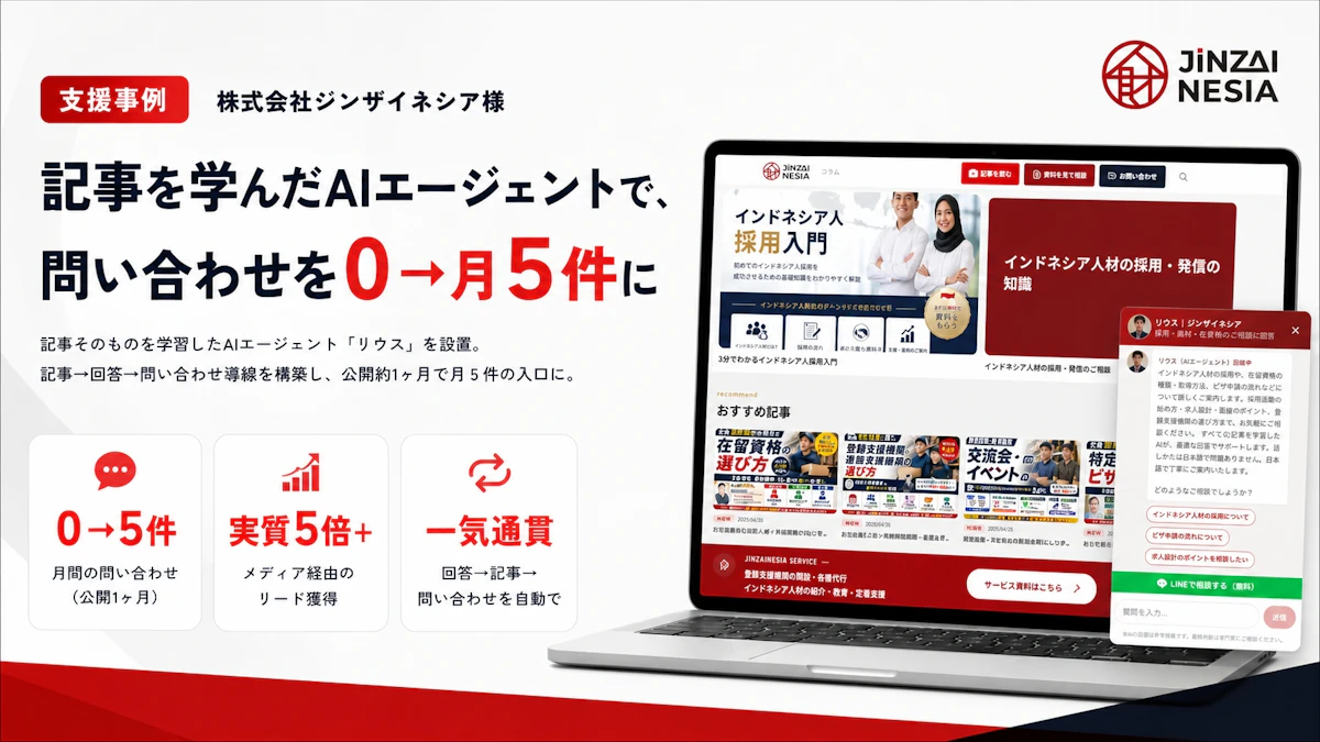 記事を学んだAIエージェント の画面